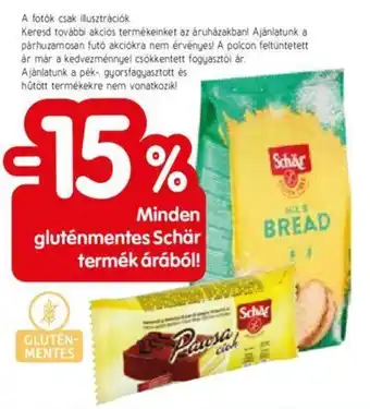 Spar Minden gluténmentes Schär termék árából ajánlat