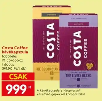 Spar Costa Coffee kávékapszula ajánlat