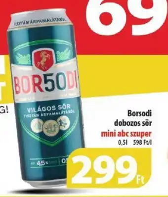 Coop Borsodi dobozos sör 0,5l ajánlat