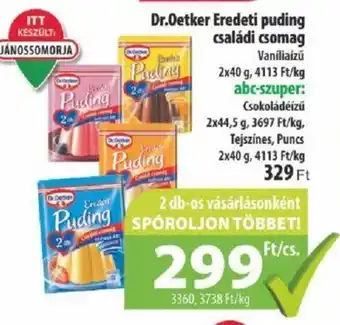 Coop Dr Oetker Eredeti puding családi csomag 2x40g ajánlat