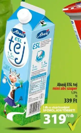 Coop Abaúj ESL tej 1l ajánlat