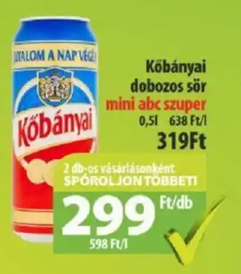 Coop Kőbányai dobozos sör 0,5l ajánlat