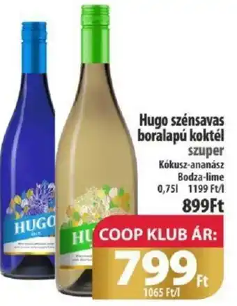 Coop Hugo szénsavas boralapú koktél 0,75l ajánlat