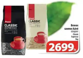 Coop Bravos szemes kávé 1kg ajánlat