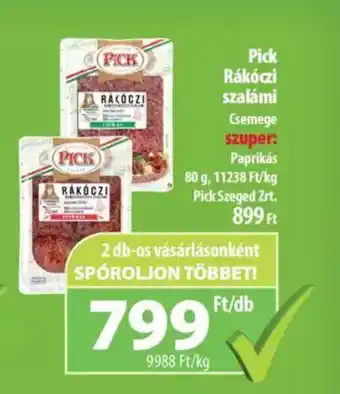 Coop Pick Rákóczi szalámi 80g ajánlat