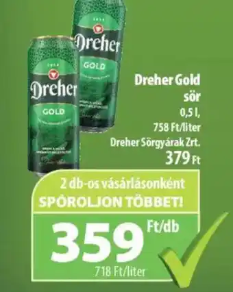 Coop Dreher Gold sör 0,5l ajánlat