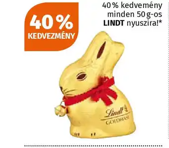 Müller minden 50 g os LINDT nyuszira ajánlat