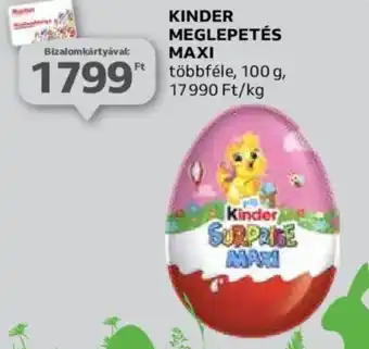 Auchan KINDER MEGLEPETÉS MAXI 100g ajánlat