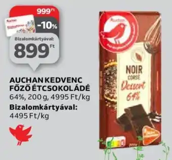 AUCHAN KEDVENC FŐZŐ ÉTCSOKOLÁDÉ 200g