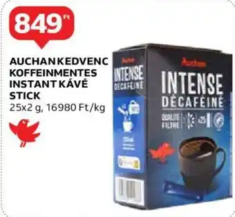 Auchan AUCHAN KEDVENC KOFFEINMENTES INTENSE INSTANT KÁVÉ STICK 25x2g ajánlat