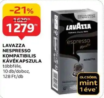 Auchan LAVAZZA NESPRESSO KOMPATIBILIS KÁVÉKAPSZULA 10db ajánlat