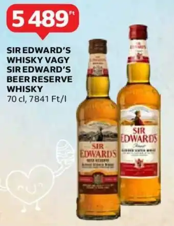Auchan SIR EDWARD'S WHISKY VAGY SIR EDWARD'S BEER RESERVE WHISKY 70cl ajánlat