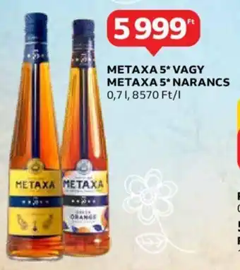 Auchan METAXA 5 VAGY METAXA 5 NARANCS 0,7l ajánlat