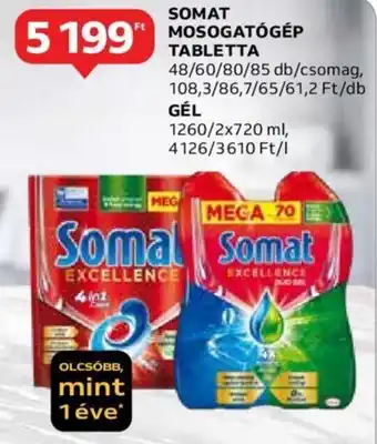 Auchan SOMAT MOSOGATÓGÉP TABLETTA 85db ajánlat