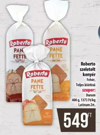 Coop Roberto szeletelt kenyér 400g ajánlat