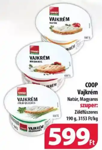 Coop COOP Vajkrém Natúr, Magyaros 190g ajánlat