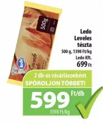 Coop Ledo Leveles tészta 500g ajánlat