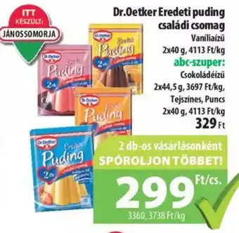 Coop Dr.Oetker Eredeti puding családi csomag 2x40g ajánlat