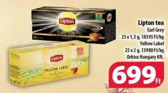 Coop Lipton tea Earl Grey 25x1.5g ajánlat