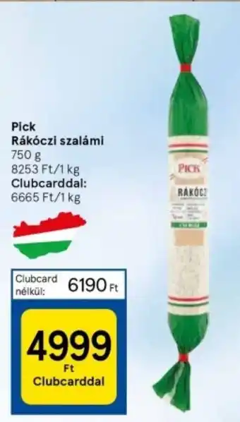 Tesco Pick Rákóczi szalámi 750 g ajánlat