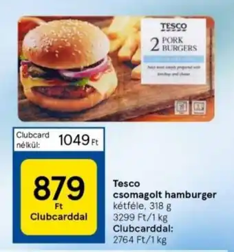 Tesco csomagolt hamburger kétféle, 318 g