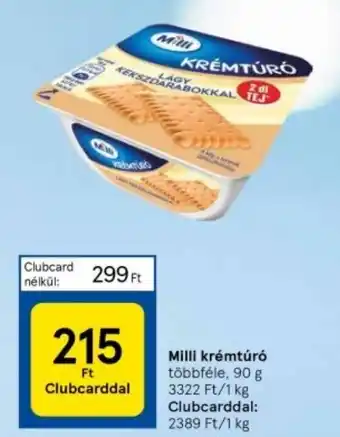 Tesco Milli krémtúró többféle, 90 g ajánlat