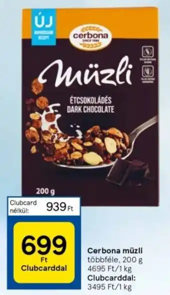 Tesco Cerbona müzli többféle, 200 g ajánlat