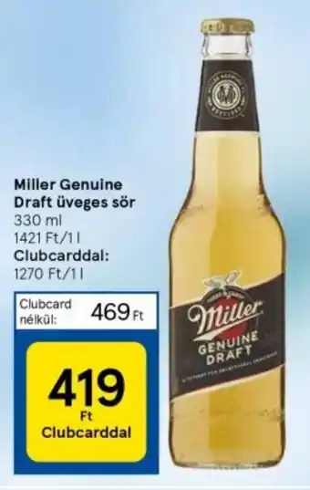 Tesco Miller Genuine Draft üveges sör 330ml ajánlat