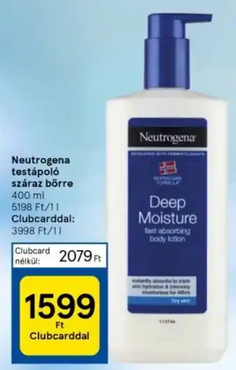 Tesco Neutrogena testápoló száraz bőrre 400ml ajánlat