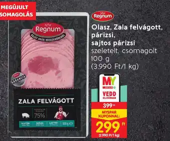 Spar Olasz, Zala felvágott, párizsi, sajtos párizsi 100g ajánlat