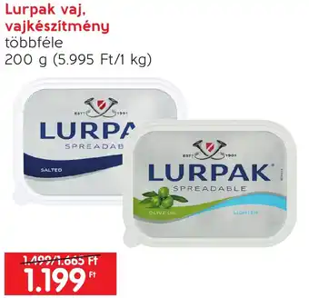 Spar Lurpak vaj, vajkészítmény 200g ajánlat