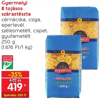 Spar Gyermelyi 8 tojásos száraztészta 250g ajánlat