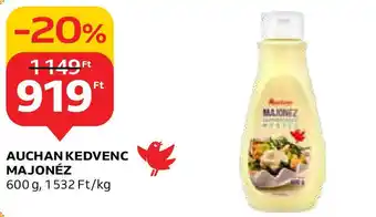 Auchan AUCHAN KEDVENC MAJONÉZ 600g ajánlat