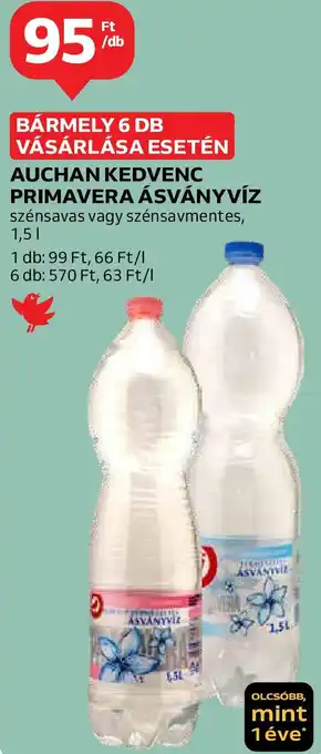 Auchan AUCHAN KEDVENC PRIMAVERA ÁSVÁNYVÍZ 1,5l ajánlat