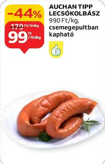 Auchan AUCHAN TIPP LECSÓKOLBÁSZ 10dkg ajánlat