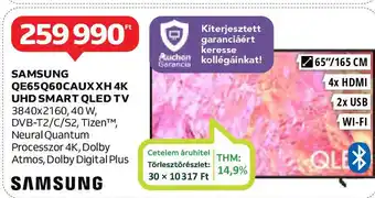 Auchan SAMSUNG QE65Q60CAUXXH 4K UHD SMART QLED TV ajánlat