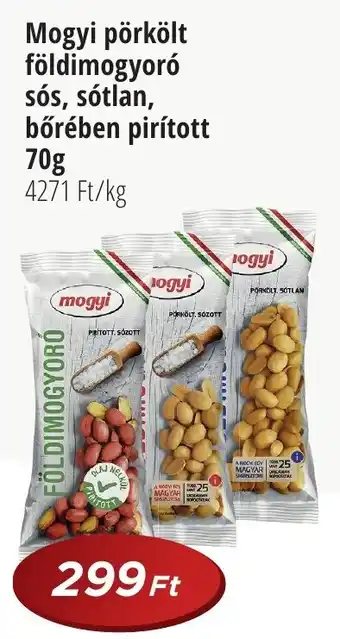 Real Mogyi pörkölt földimogyoró sós, sótlan, bőrében pirított 70g ajánlat