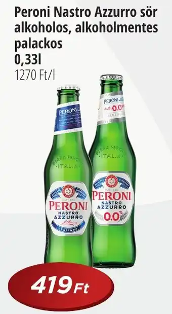 Real Peroni Nastro Azzurro sör alkoholos, alkoholmentes palackos 0,33l ajánlat