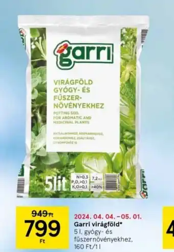 Tesco Garri virágföld ajánlat