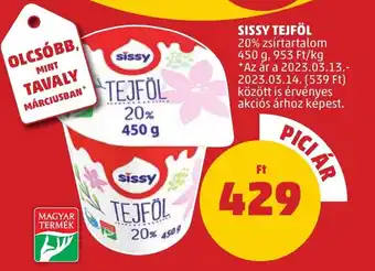 PENNY SISSY TEJFÖL 20% 450g ajánlat