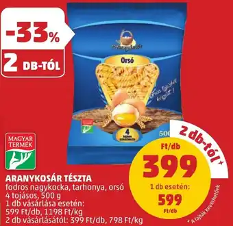 PENNY ARANYKOSÁR TÉSZTA 500g ajánlat