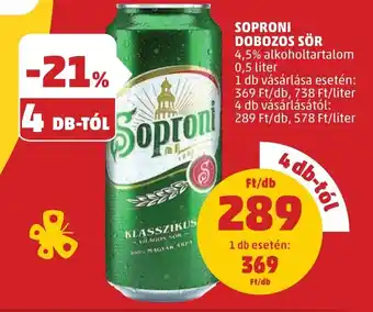PENNY SOPRONI DOBOZOS SÖR 4,5% 0,5l ajánlat