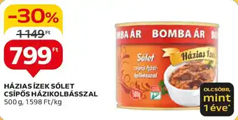 Auchan HÁZIAS ÍZEK SÓLET CSÍPŐS HÁZIKOLBÁSSZAL 500g ajánlat