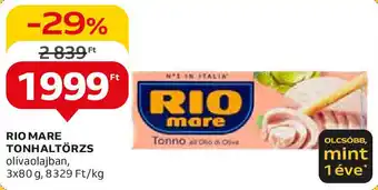 Auchan RIO MARE TONHALTÖRZS 3x80g ajánlat