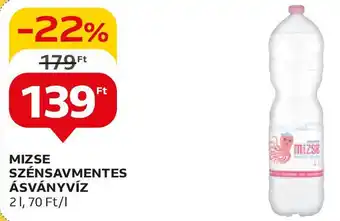 Auchan MIZSE SZÉNSAVMENTES ÁSVÁNYVÍZ 2l ajánlat