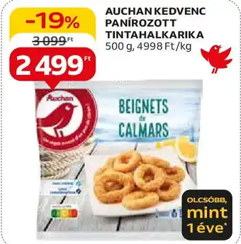 Auchan AUCHAN KEDVENC PANÍROZOTT TINTAHALKARIKA 500g ajánlat
