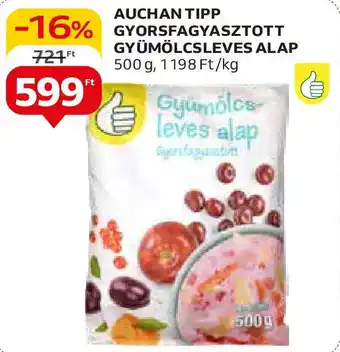 Auchan AUCHAN TIPP GYORSFAGYASZTOTT GYÜMÖLCSLEVES ALAP 500g ajánlat