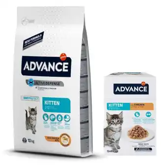 ZooPlus 10kg Advance száraz macskatáp+12x85g Kitten csirke nedvestáp akciósan ajánlat