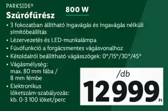 Lidl PARKSIDE Szúrófűrész 800w 1db ajánlat