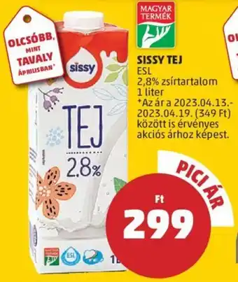 PENNY SISSY TEJ 2,8% 1l ajánlat